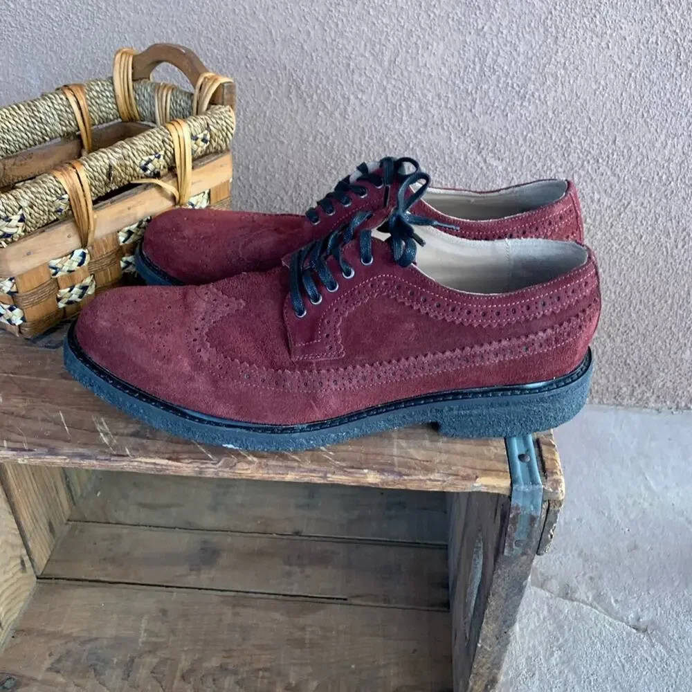 House Of Hounds Red Suede Leather Shoes